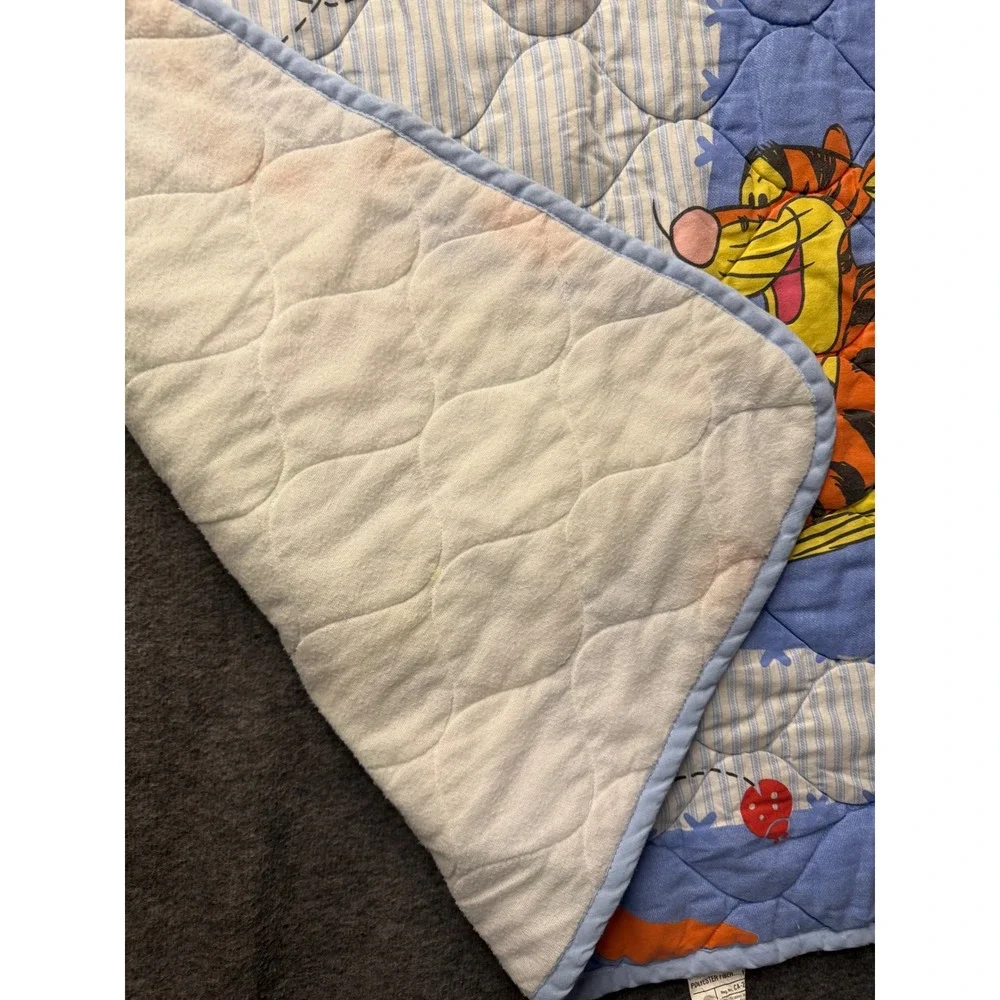 VTG Disney Winnie the Pooh & Friends Garden Theme Baby Toddler Blanket
